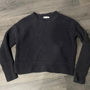 Aeropostale Gray Ribbed Crew Neck Sweater